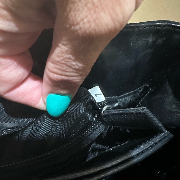 Prada Tessuto and Black Leather Metal Handle Bag - Picture 9 of 12